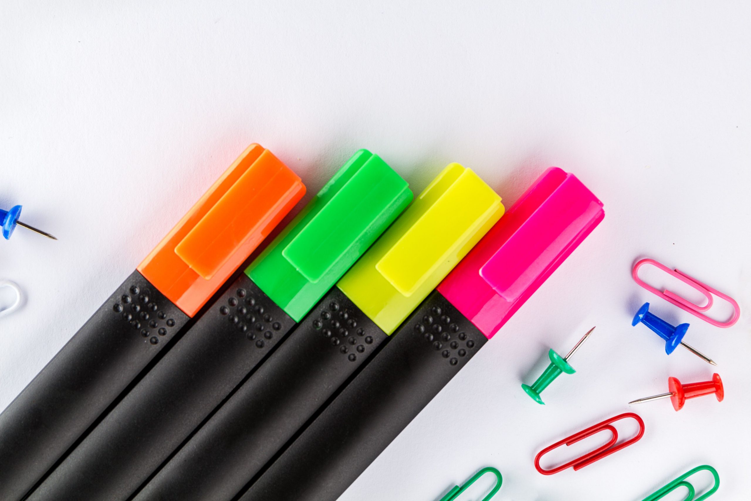 Sublinhadores de Texto. Colorful markers